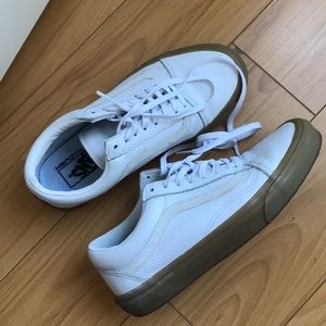 White Leather Vans